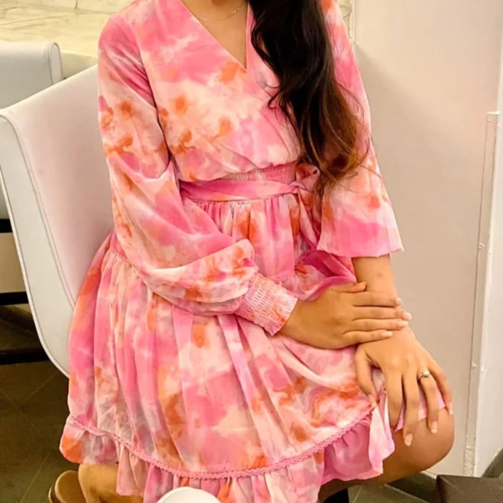 Japna Watercolor Pink Dress